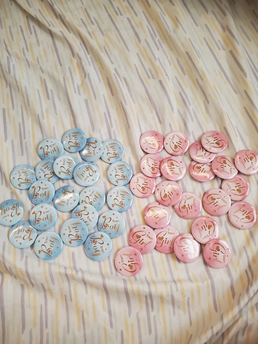 Gender Reveal Buttons - Pink & Blue Team Boy Team Girl Party Pins